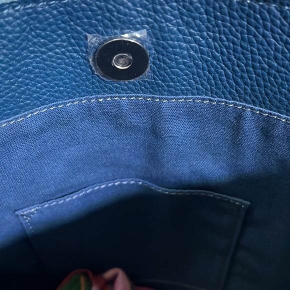 Made in Los Angeles, marine blue luxury, leather $600 bag, new with tags - Picture 10 of 10
